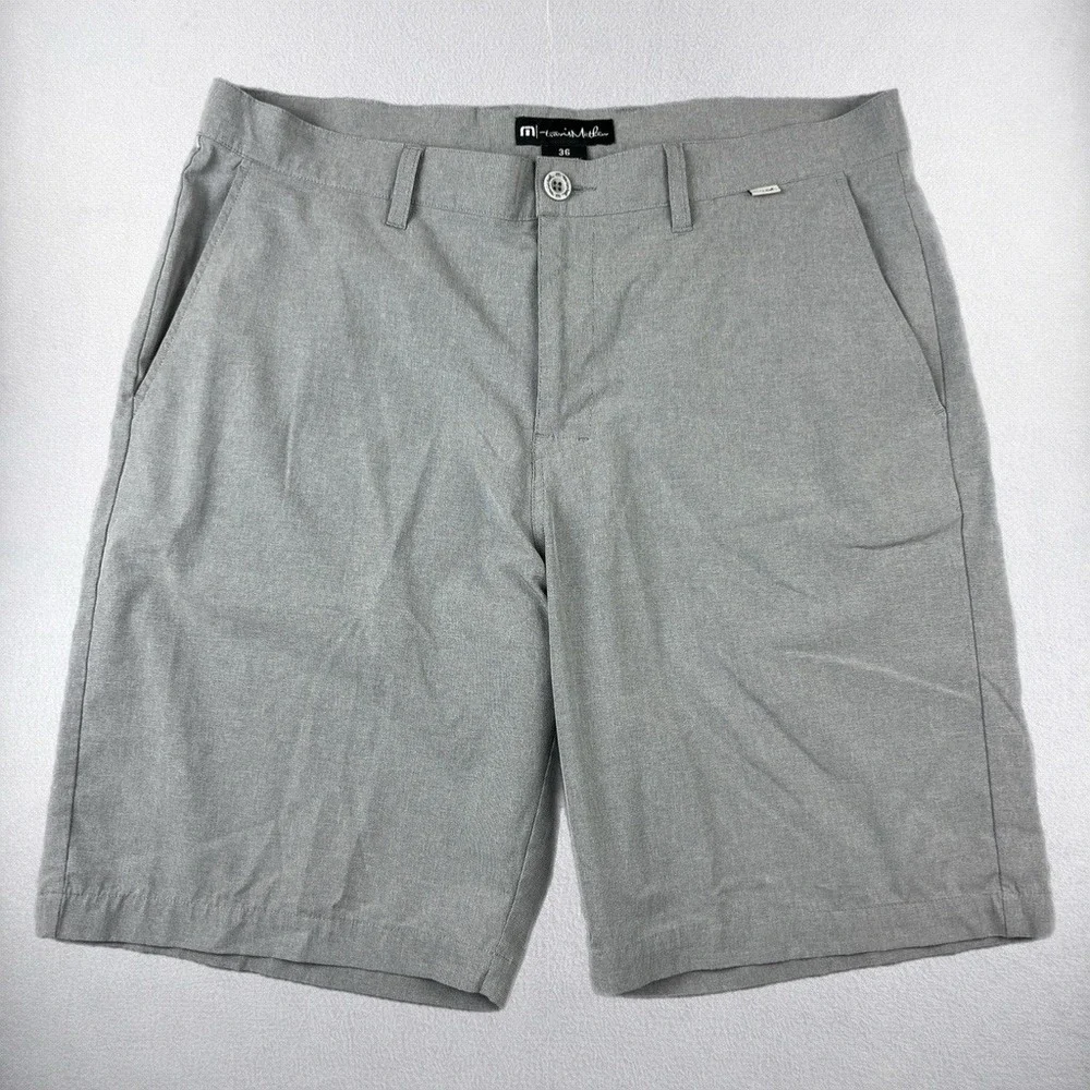 Travis Mathew Shorts Mens 36 Grey Golf Performance Stretch Micro Pattern